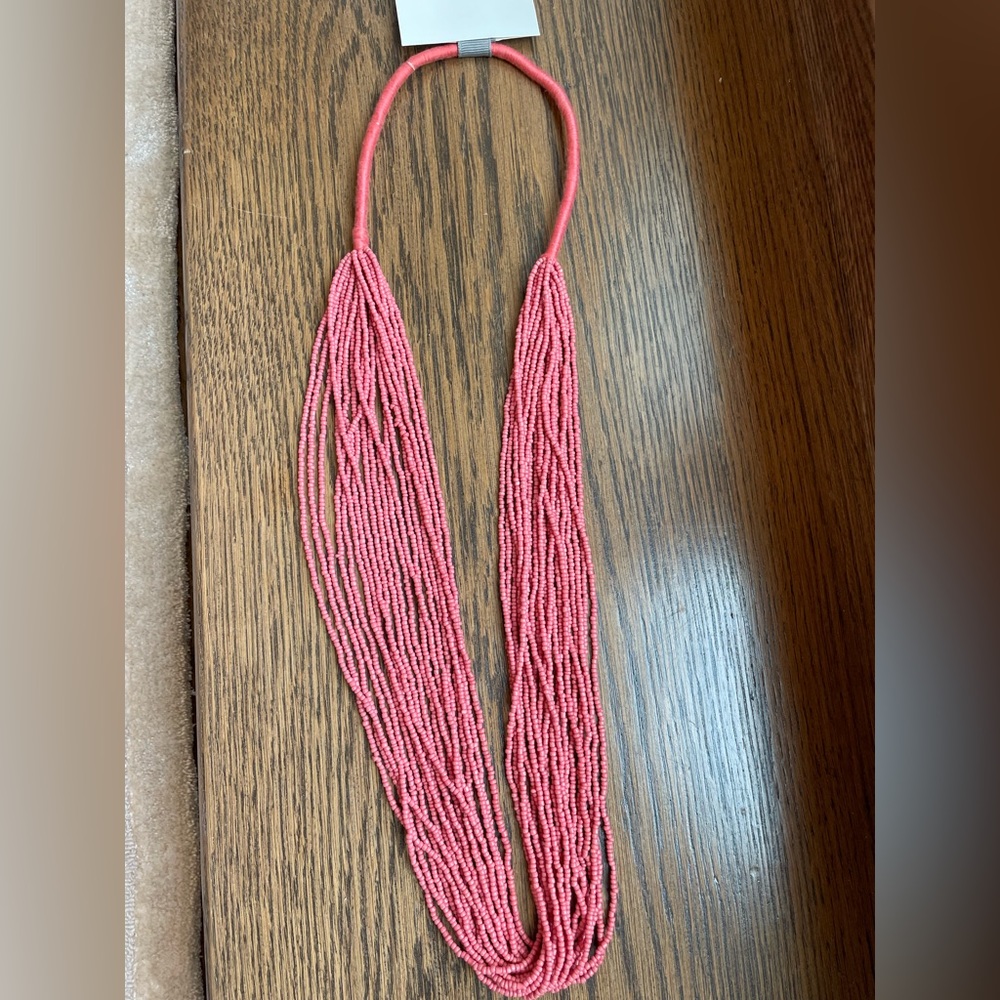 New Anthropologie Beaded Necklace - in coral